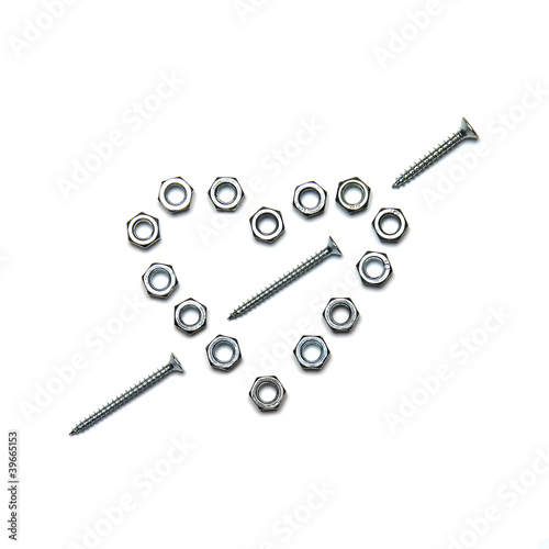 Heart made of screws