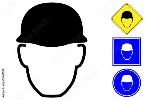 Safety helmet pictogram and icons