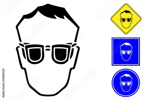 Safety glasses pictogram and signs