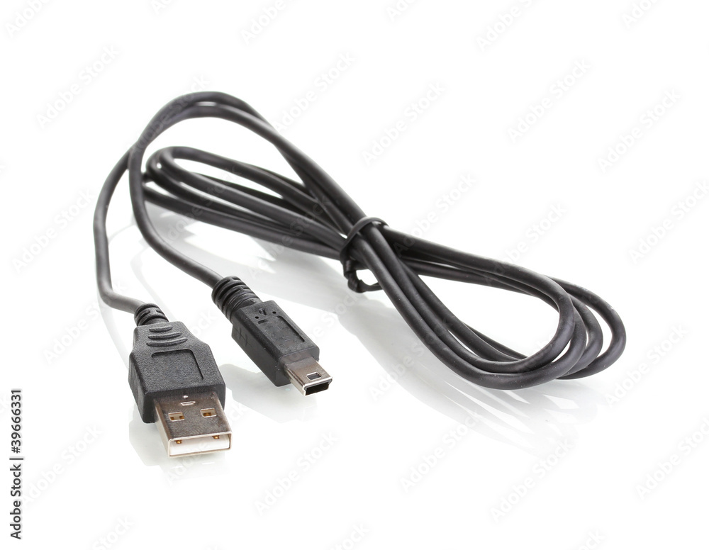 USB cable isolated on white USB cable isolated on white