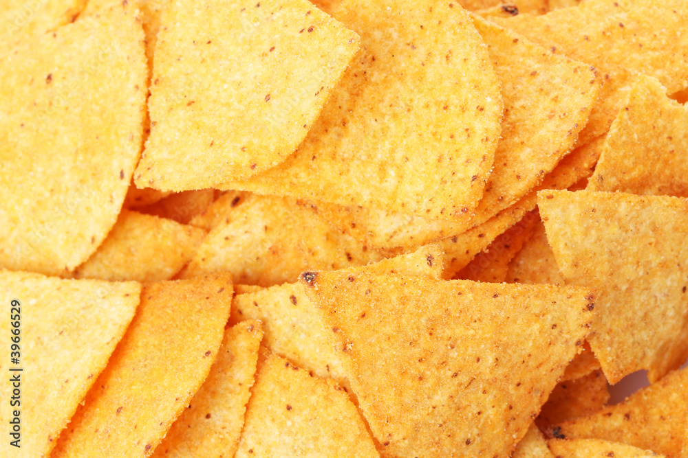 tasty potato chips close up