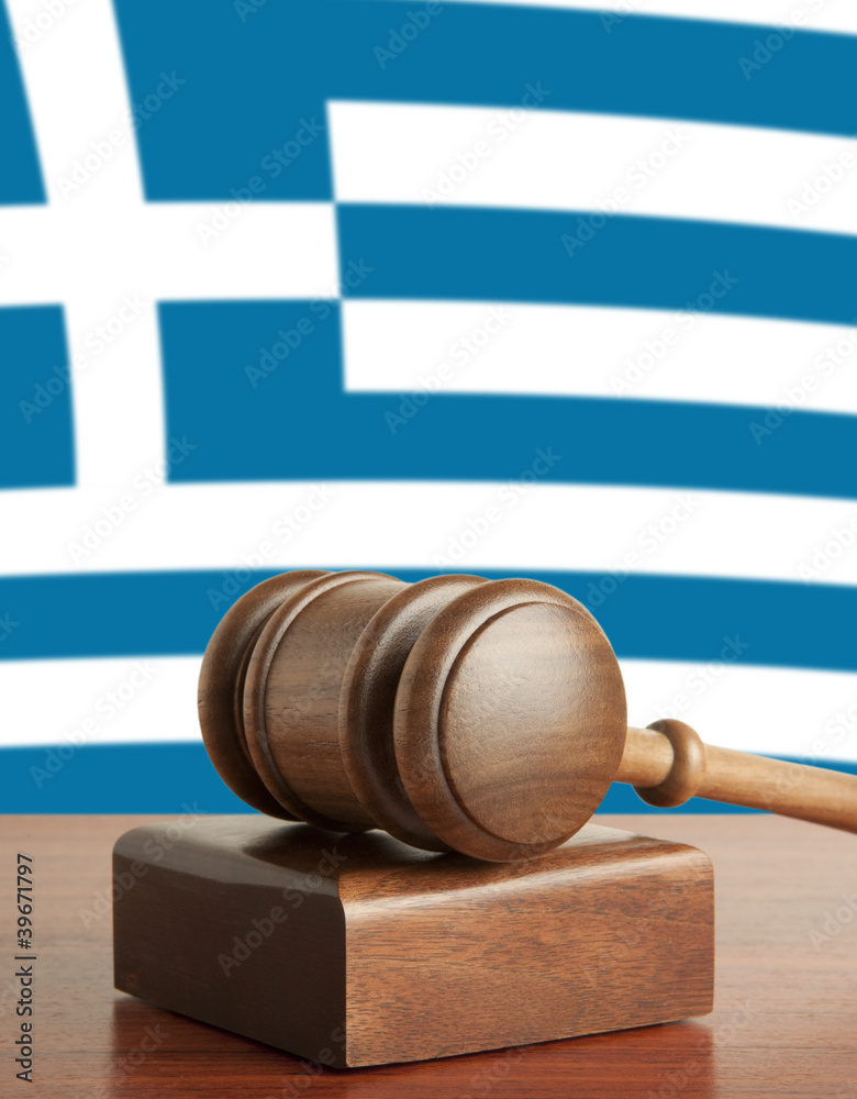 Gavel  and Flag of Greece