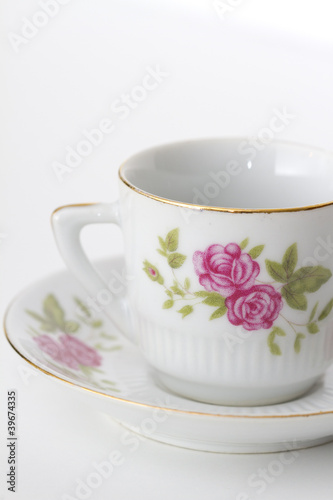 Kaffeetasse aus Porzellan mit Blumenmuster