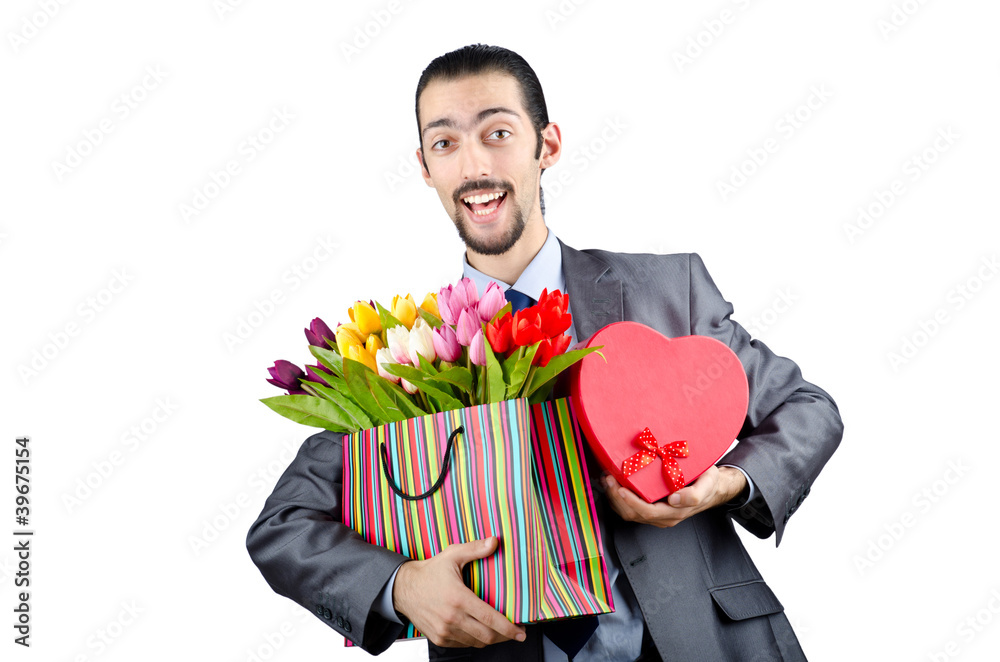 Businessman in christmas celebration concept Businessman in christmas celebration concept