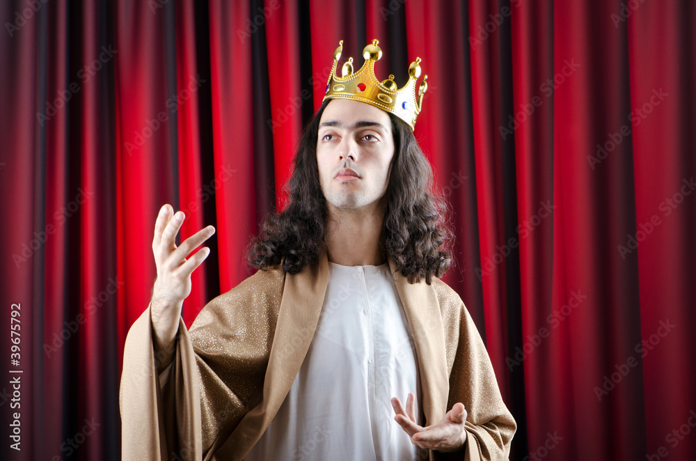 Fototapeta premium King with crown against background
