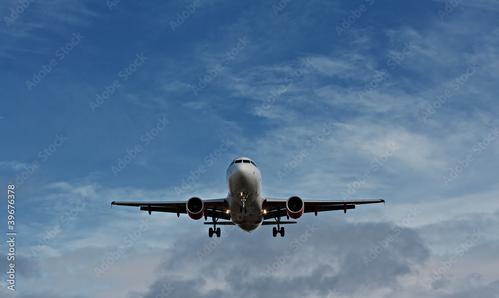 Passenger plane on final approach