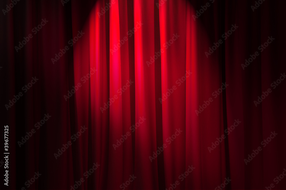 Brightly lit curtains in theatre concept Brightly lit curtains in theatre concept