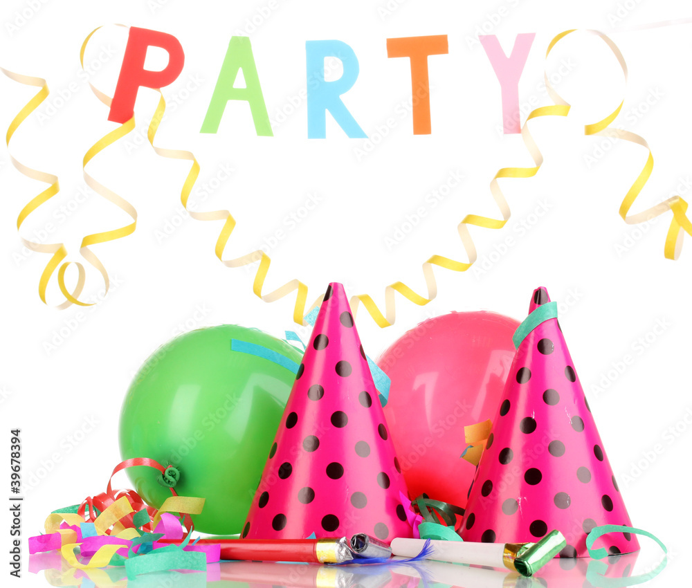 Obraz premium Party items isolated on white