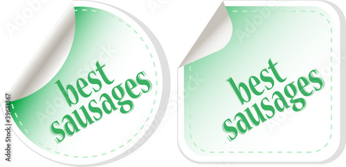 Best sausages green food stickers set