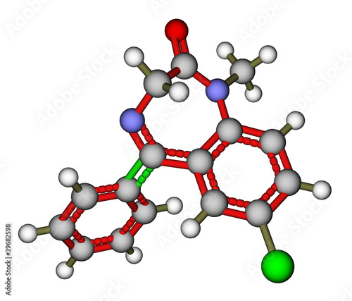 Medication diazepam molecular structure
