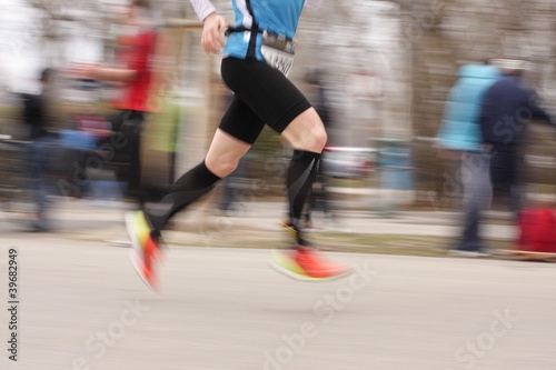 Motion blurred Runner