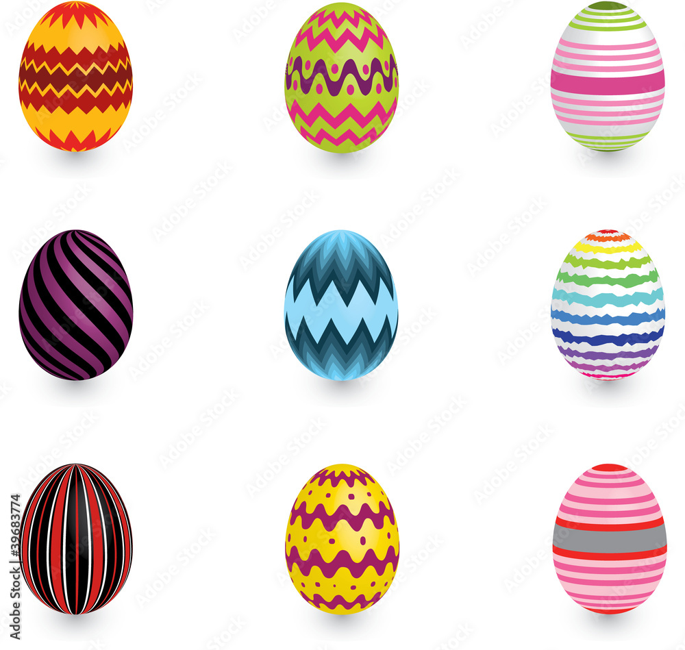 Striped Easter eggs