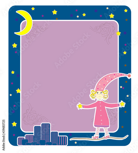 Foto Girl in pajamas Card