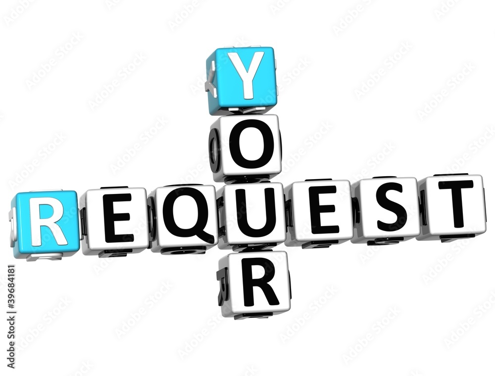3D Your Request Crossword text