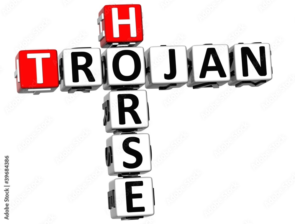 3D Trojan Horse Virus Crossword text 3D Trojan Horse Virus Crossword text