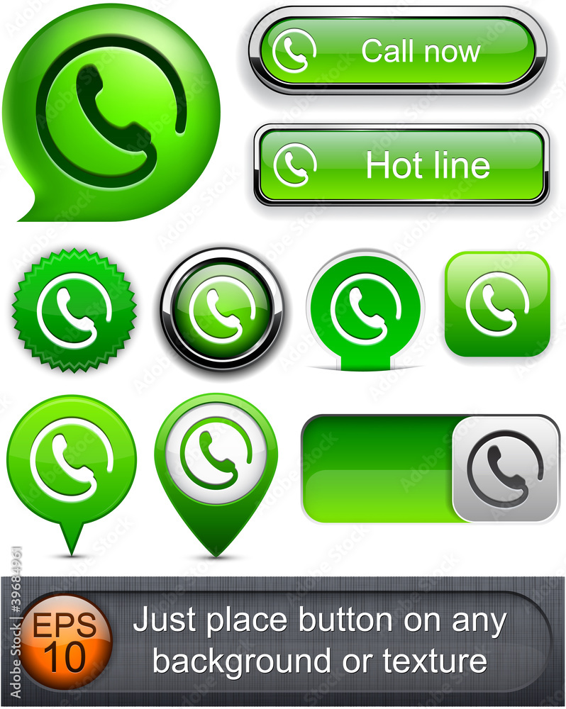 Call high-detailed modern buttons. Call high-detailed modern buttons.
