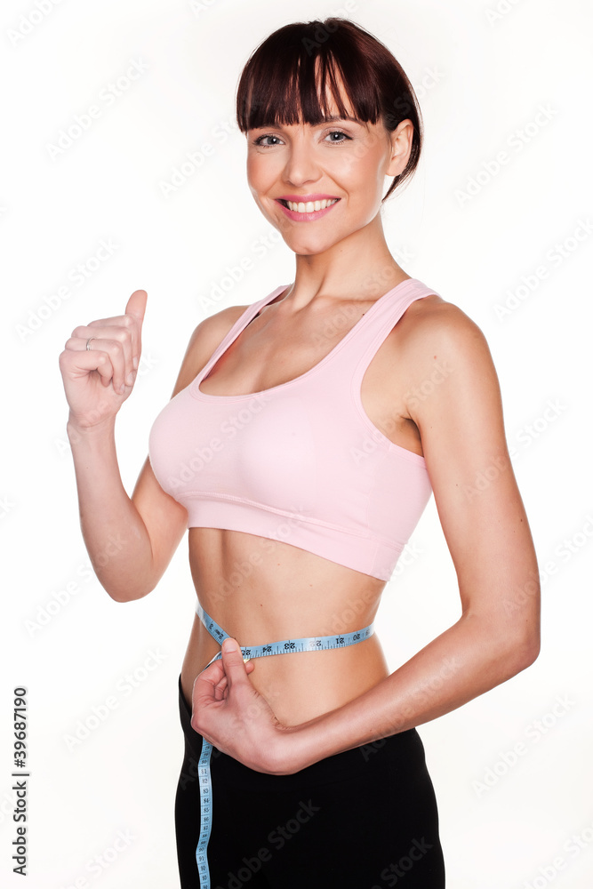 Fototapeta premium Woman Happy With Successful Weightloss