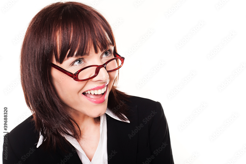 Laughing Businesswoman In Glasses