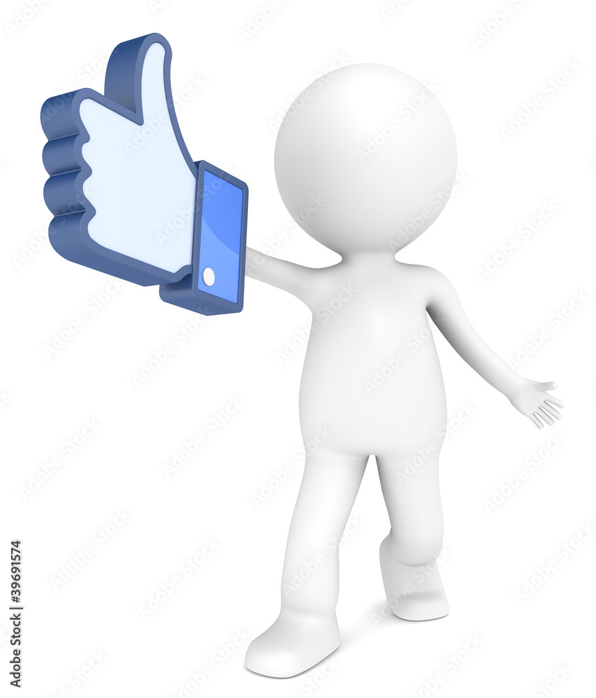 Like. 3D little human character with a Glove. Like. 3D little human character with a Glove.