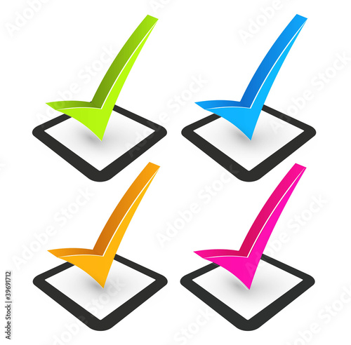 illustration of check mark and check box