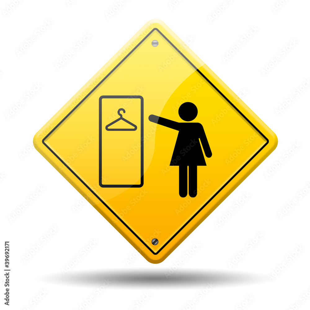Señal amarilla simbolo vestuario femenino Stock Illustration | Adobe Stock