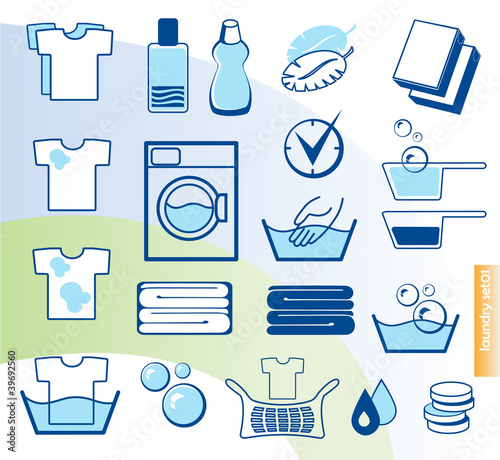Laundry vector icons set