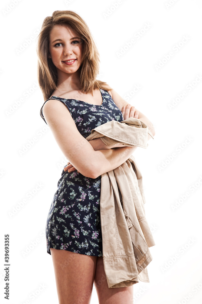 Pretty brunette caucasian fashion teenager Pretty brunette caucasian fashion teenager