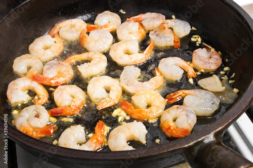 Shrimps on the pan