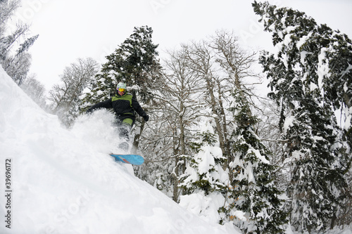 snowboarder on fresh deep snow © .shock