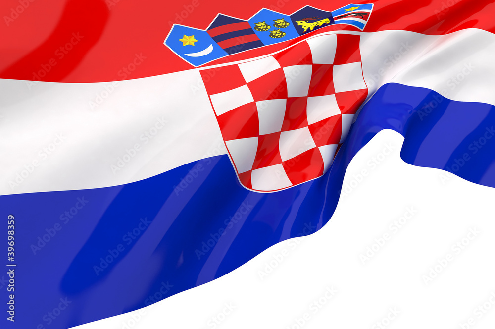 Naklejka premium Illustration Flags of Croatia