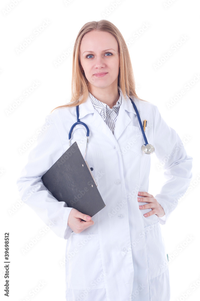 Beautiful young doctor with stethoscope