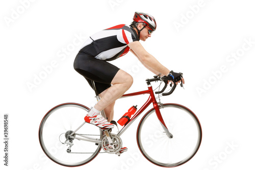 Road cycler isolated on white background