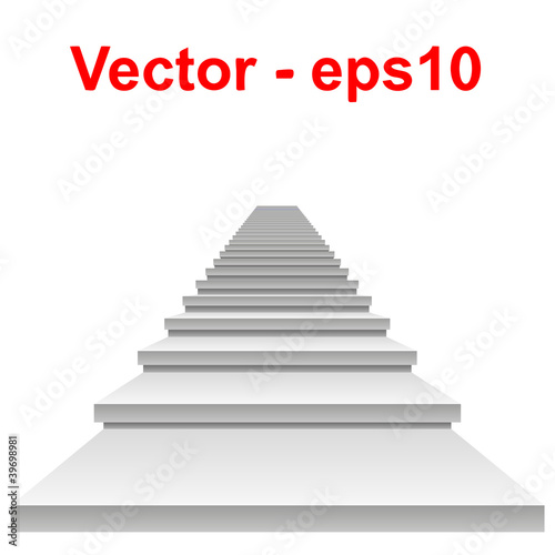 Vector conceptual 3D white stair