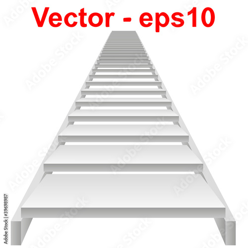 Vector conceptual 3D white stair