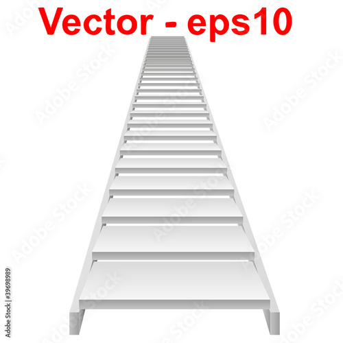 Vector conceptual 3D white stair