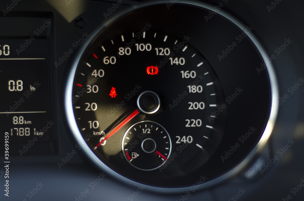 Blurred image of car instrument panel