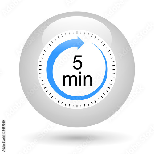 Bouton icône minuterie - 5 minutes Stock Illustration | Adobe Stock