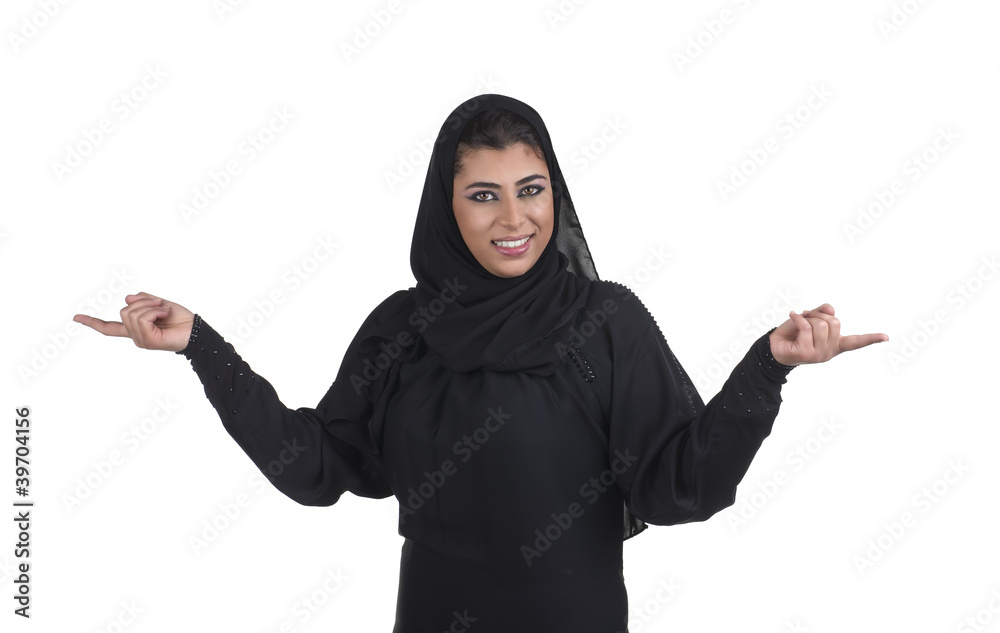 islamic excuctive with hijab in a business presentation scene islamic excuctive with hijab in a business presentation scene