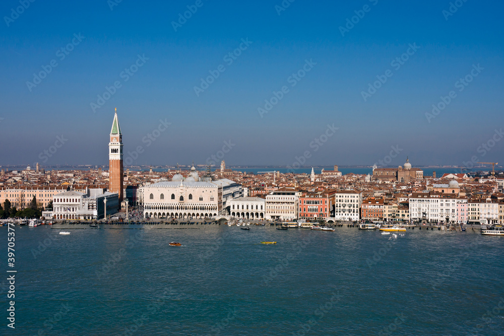 Aerial view of Saint Mark's square in Venice