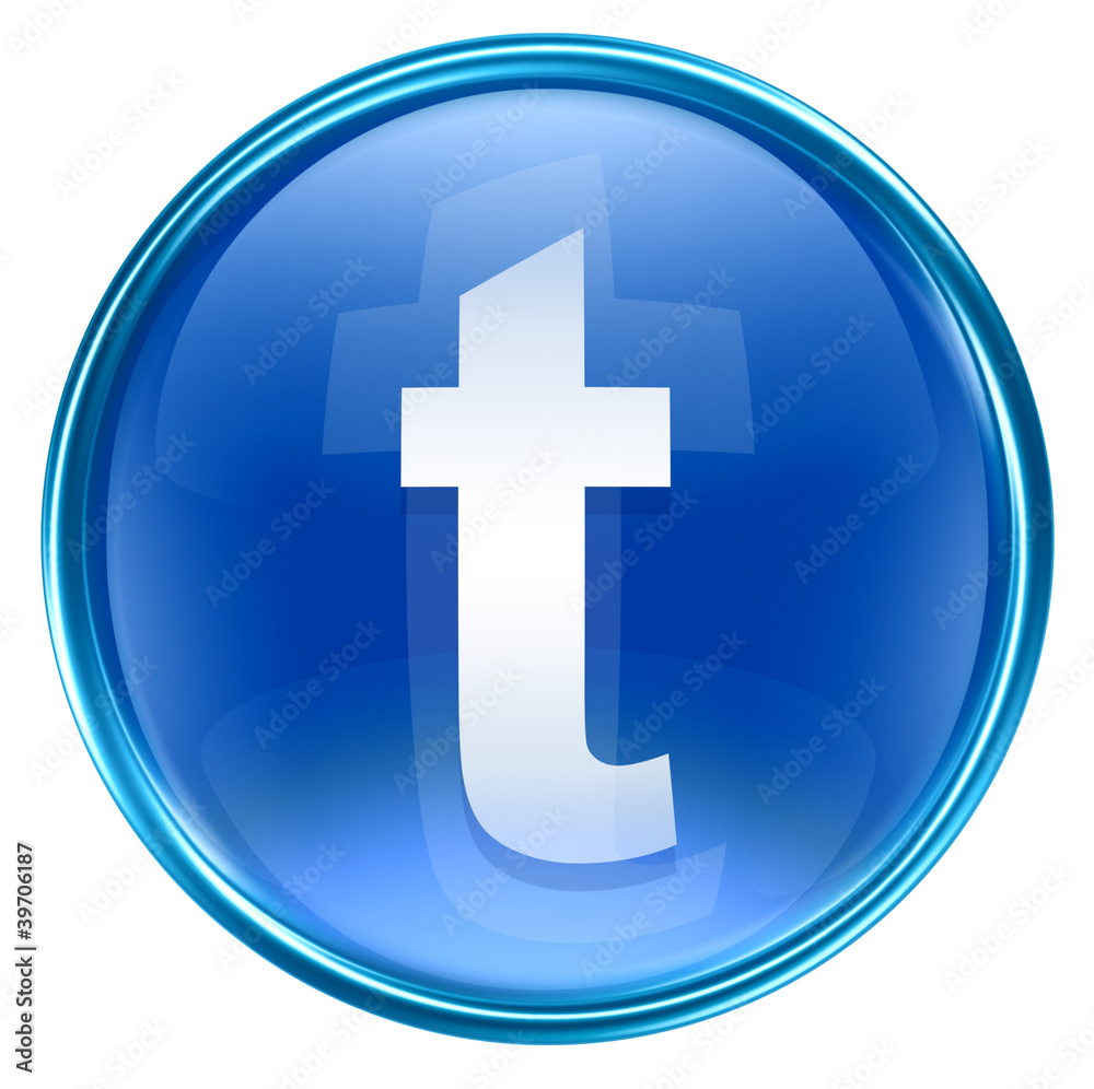 Fototapeta premium Twitter icon blue, isolated on white background