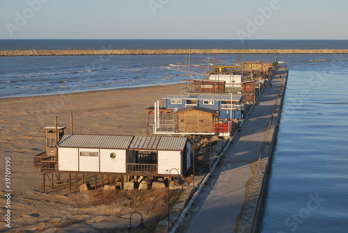 Obraz na płótnie la spiaggia e i trabocchi a Pescara