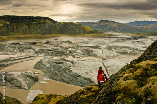 Amazing landscape scenery with glacier Vatnajokull, Iceland photo