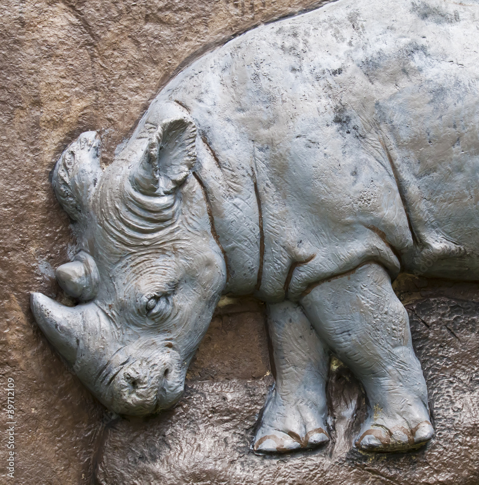 Statue of a rhinoceros.