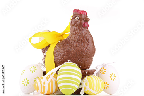 Wall Mural isolated chocolate easter hen