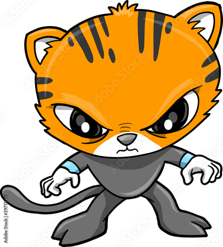 Fototapeta Naklejka Na Ścianę i Meble -  Tiger Warrior Vector Illustration