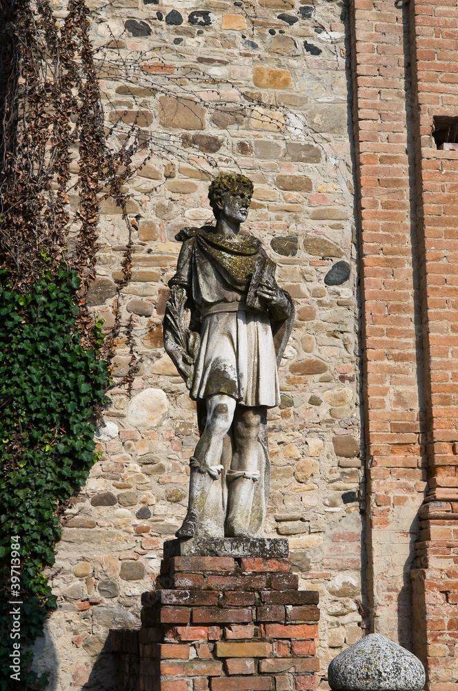 Obraz premium SS Cosma and Damiano Church. Grazzano Visconti. Emilia-Romagna.
