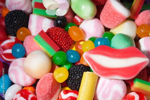 Candy assortment background
