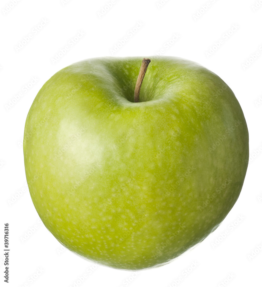 isolated fruit on white,a green apple isolated fruit on white,a green apple