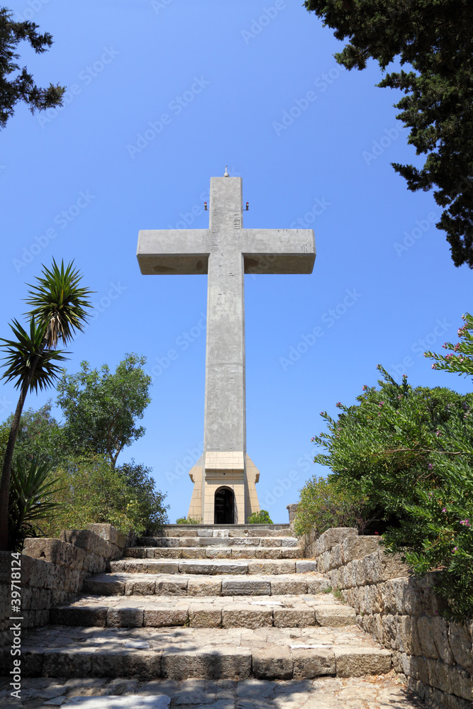 cross on mount filerimos, Greece, Rhodes