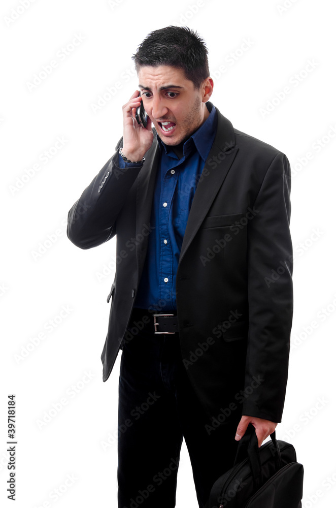 mad business man on phone mad business man on phone